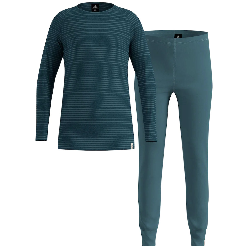 Комплект темобелья ODLO ACTIVE WARM  детский (116, 21818 Серый/синий)