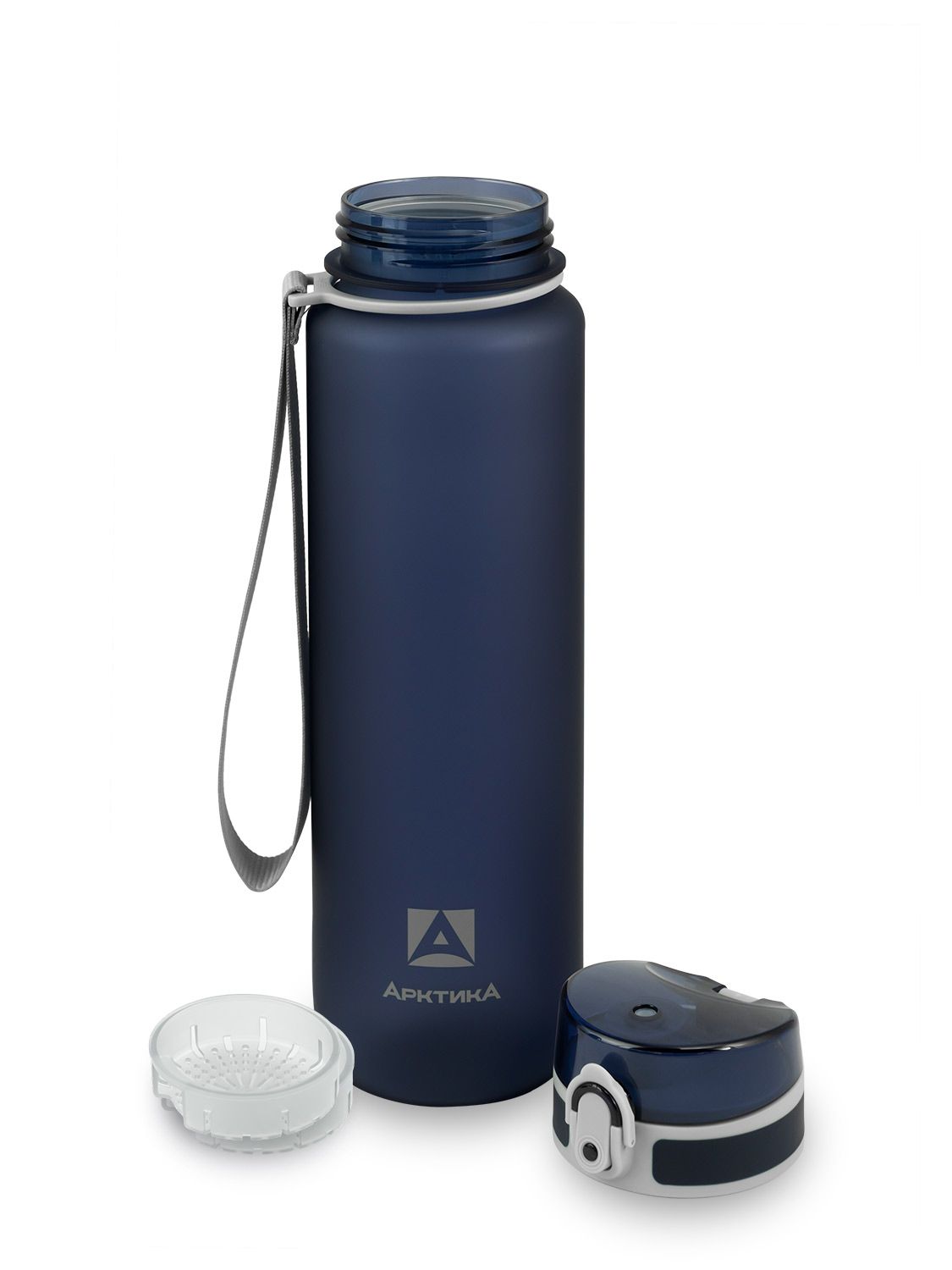 Бутылка тритановая  1000 мл, с ситечком (Синий)