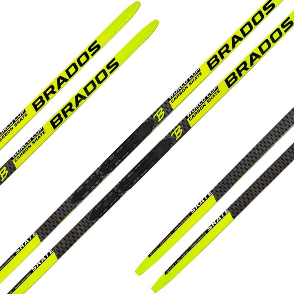 Лыжи BRADOS CARBON SKATE YELLOW c платформой NIS