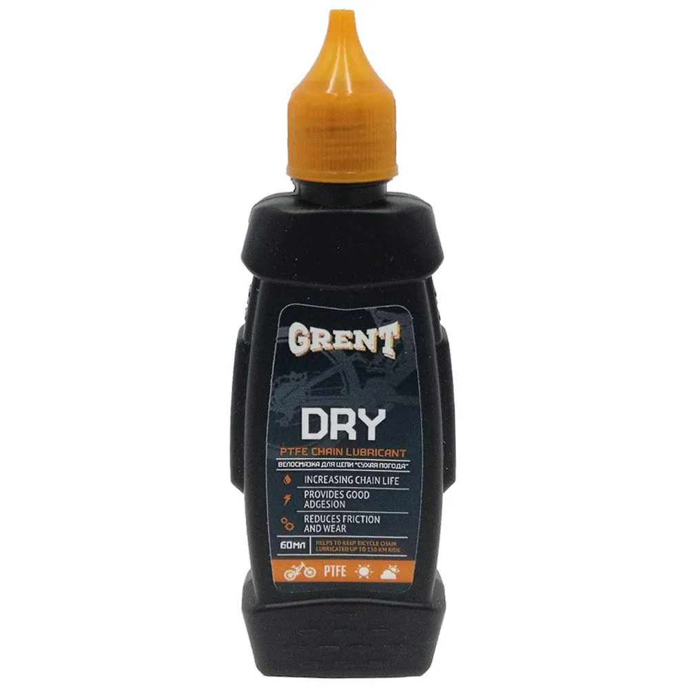 Синтетическая смазка GRENT PTFE Dry Lube для цепи для сухой погоды с тефлоном 60 мл