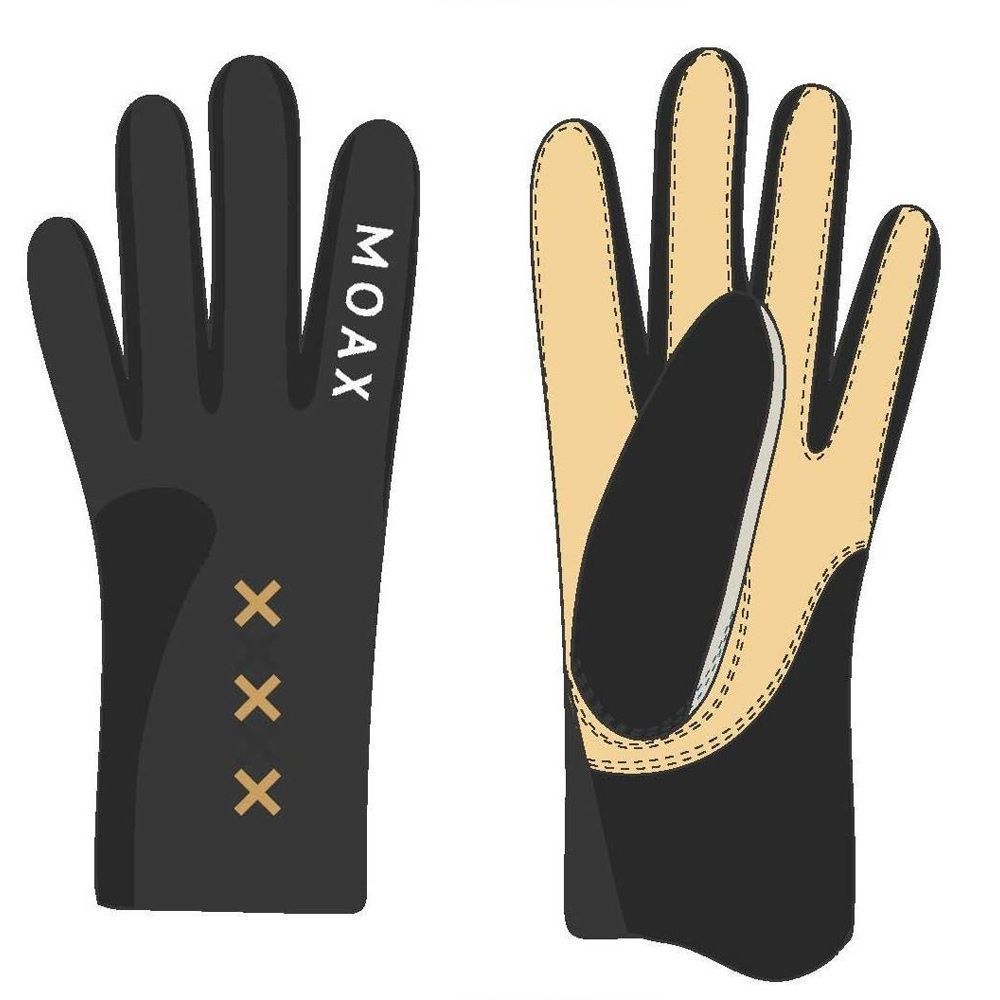 Перчатки  MOAX Race Gold (10, 10000 черный)