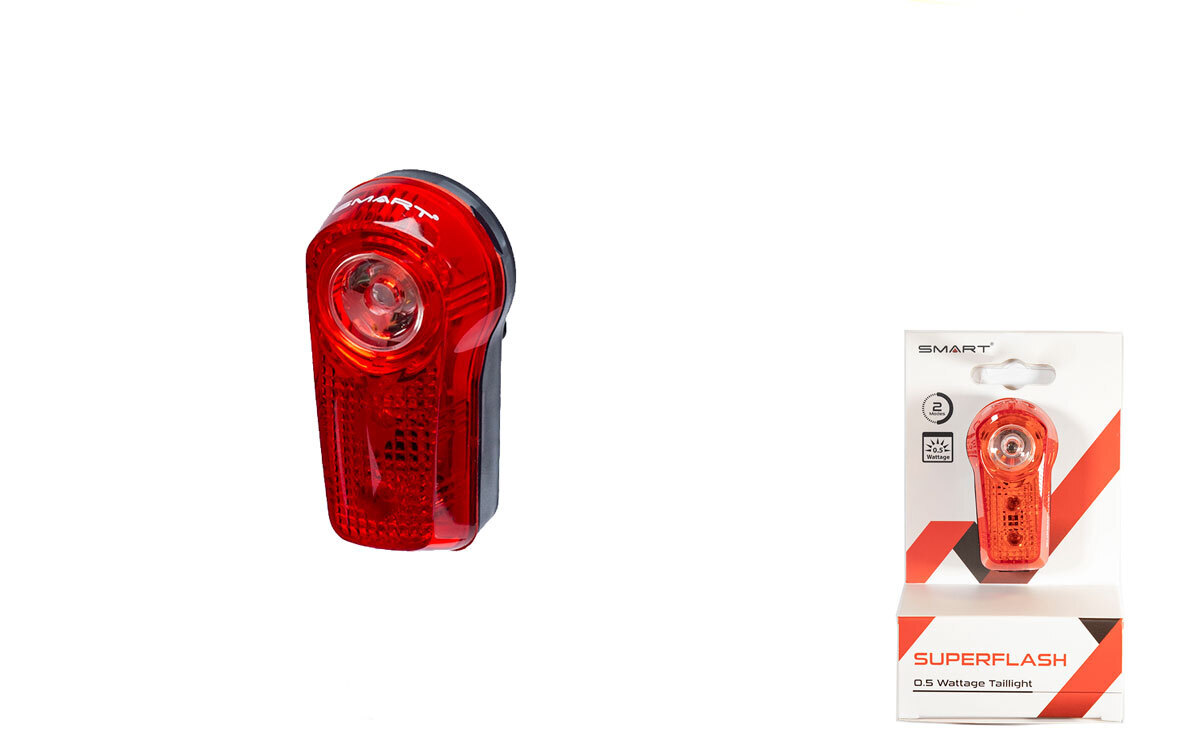 Фонарь SMART SUPERFLASH задний , 3 диода (1- 0,5 W с линзой), 2 режима, крепеж на подседельный штырь