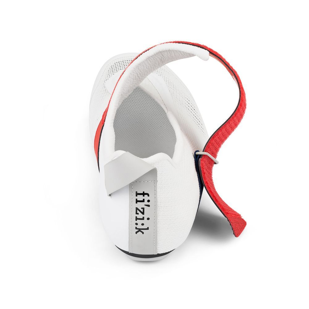Велотуфли Fizik TRANSIRO HYDRA AEROWEAVE CARBON триатлон  (37, Белый/красный/синий)
