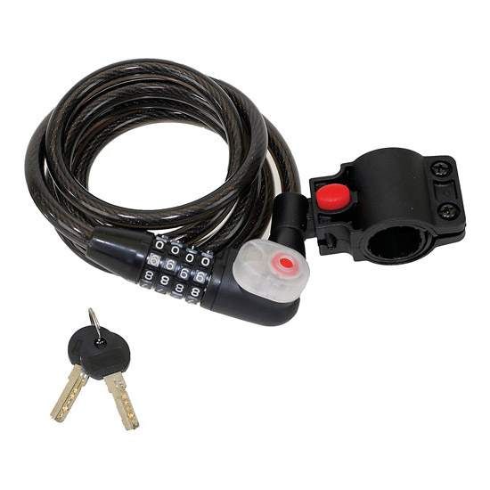 Замок вело 1800х10mm кодовый, с 2 ключ