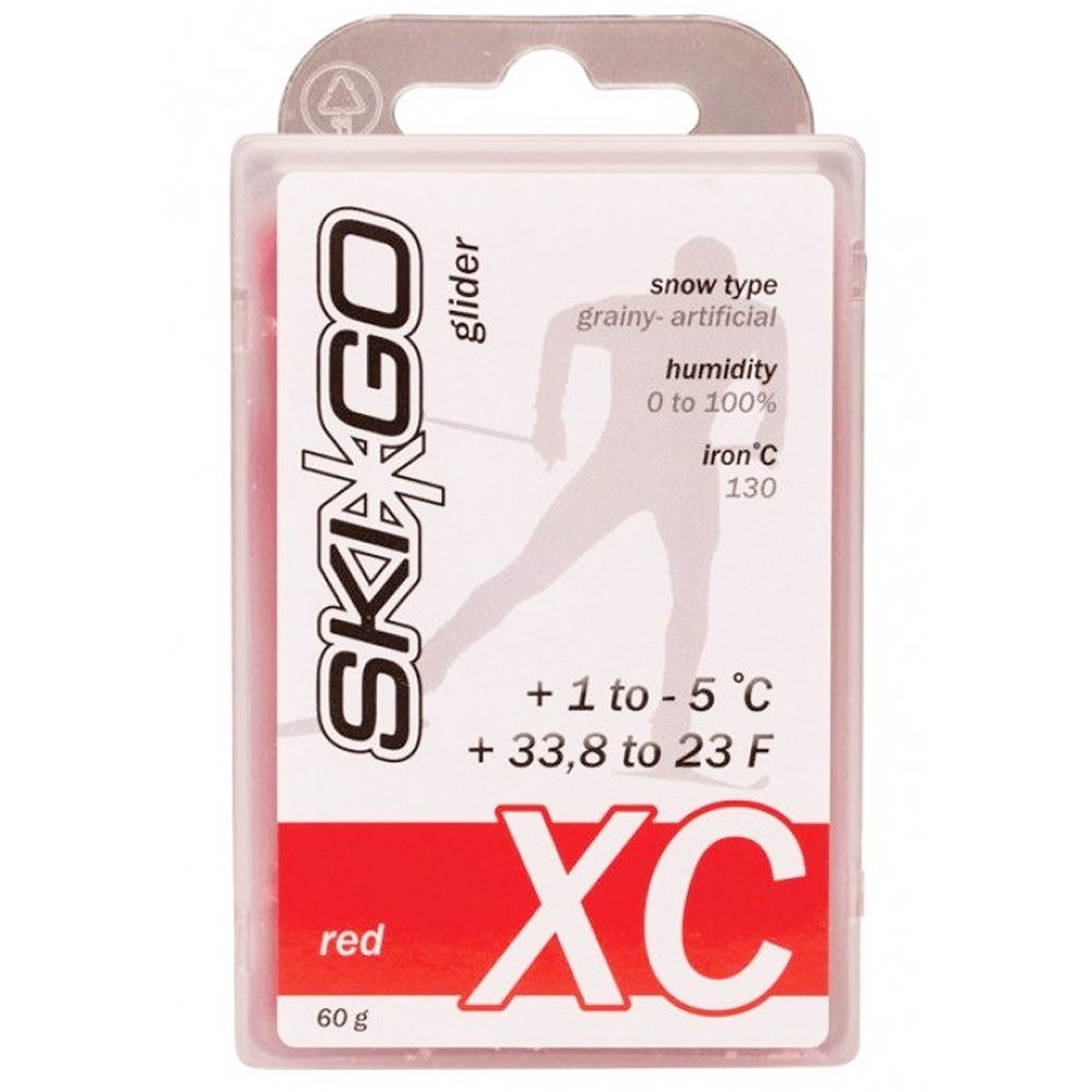 Парафин SkiGo XC Red крупнозернистый снег +1 -5 60 гр