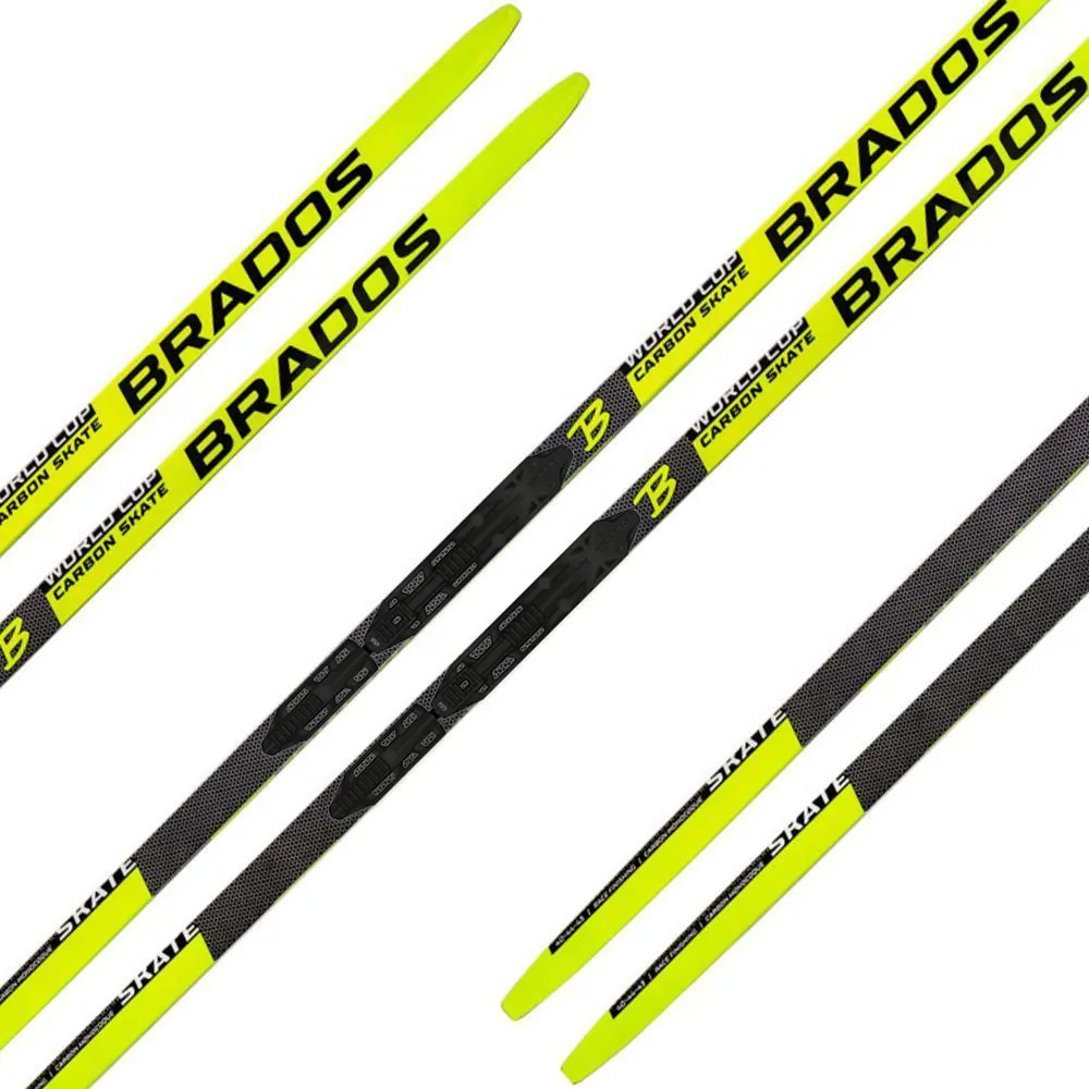 Лыжи BRADOS CARBON SKATE YELLOW c платформой NIS