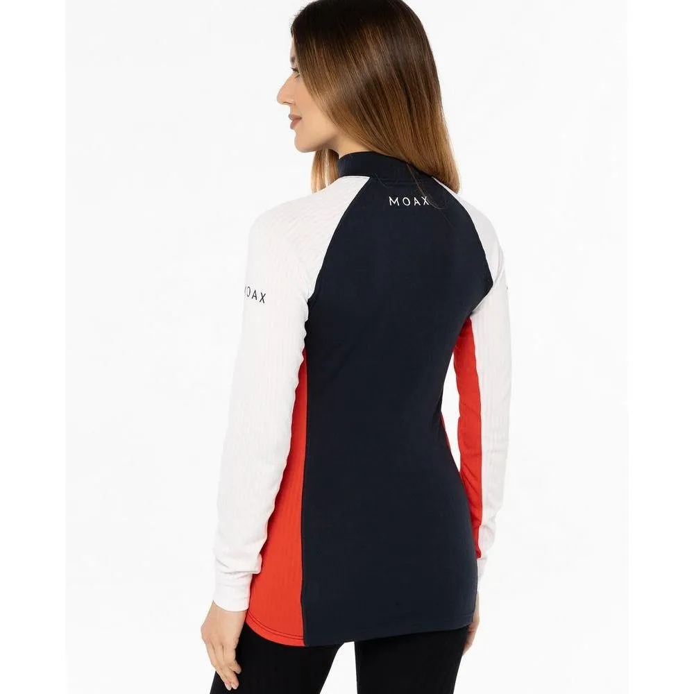 Термобелье верх Moax Race LS с воротником женское (L, 75120 Темно-синий/красный)