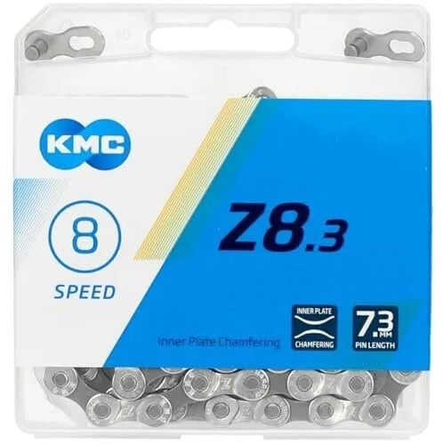 Цепь KMC Z-8.3 для 8 скоростей, 1/2"х3/32 116 звеньев, пин 7.3мм, с замком, серая