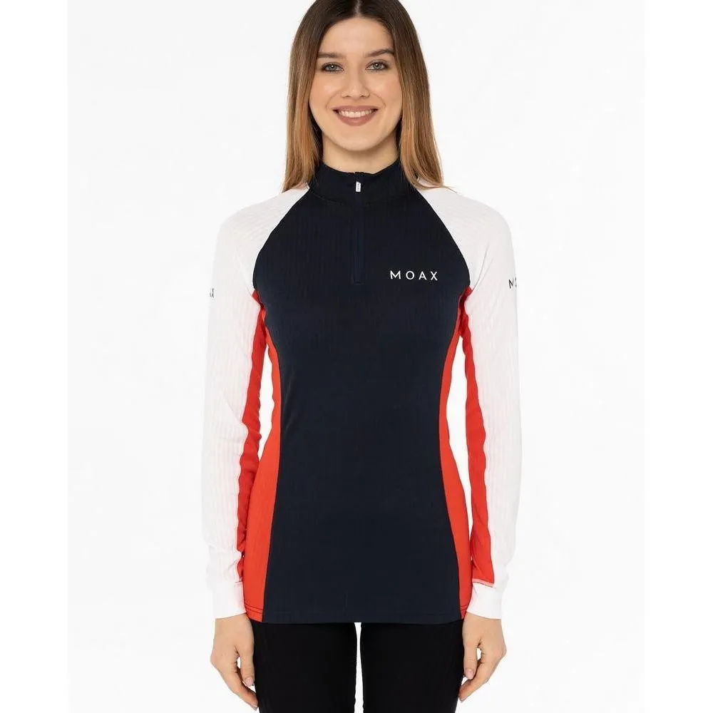Термобелье верх Moax Race LS с воротником женское (L, 75120 Темно-синий/красный)
